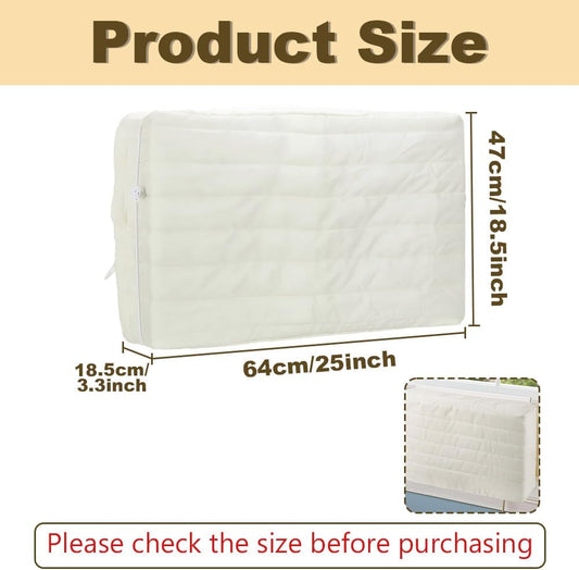 Housse De Fenêtre Pour Climatiseur Intérieur, Housse De Climatiseur Pour Unités Murales, De Climatiseur Couverture Pour Fenêtre Couvercle Poussière Facile à Installer ( 64 X 47 X 8,5 Cm, Beige)