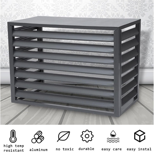 GENERIC Écran De Clôture Pour Climatiseur Extérieur – Coque En Alliage D'aluminium Pour Unité Extérieure Anti-corrosion – Support De Plantes Et Porte-fleurs Marron B Taille 1,5P – Volets Pour Terrasse Et