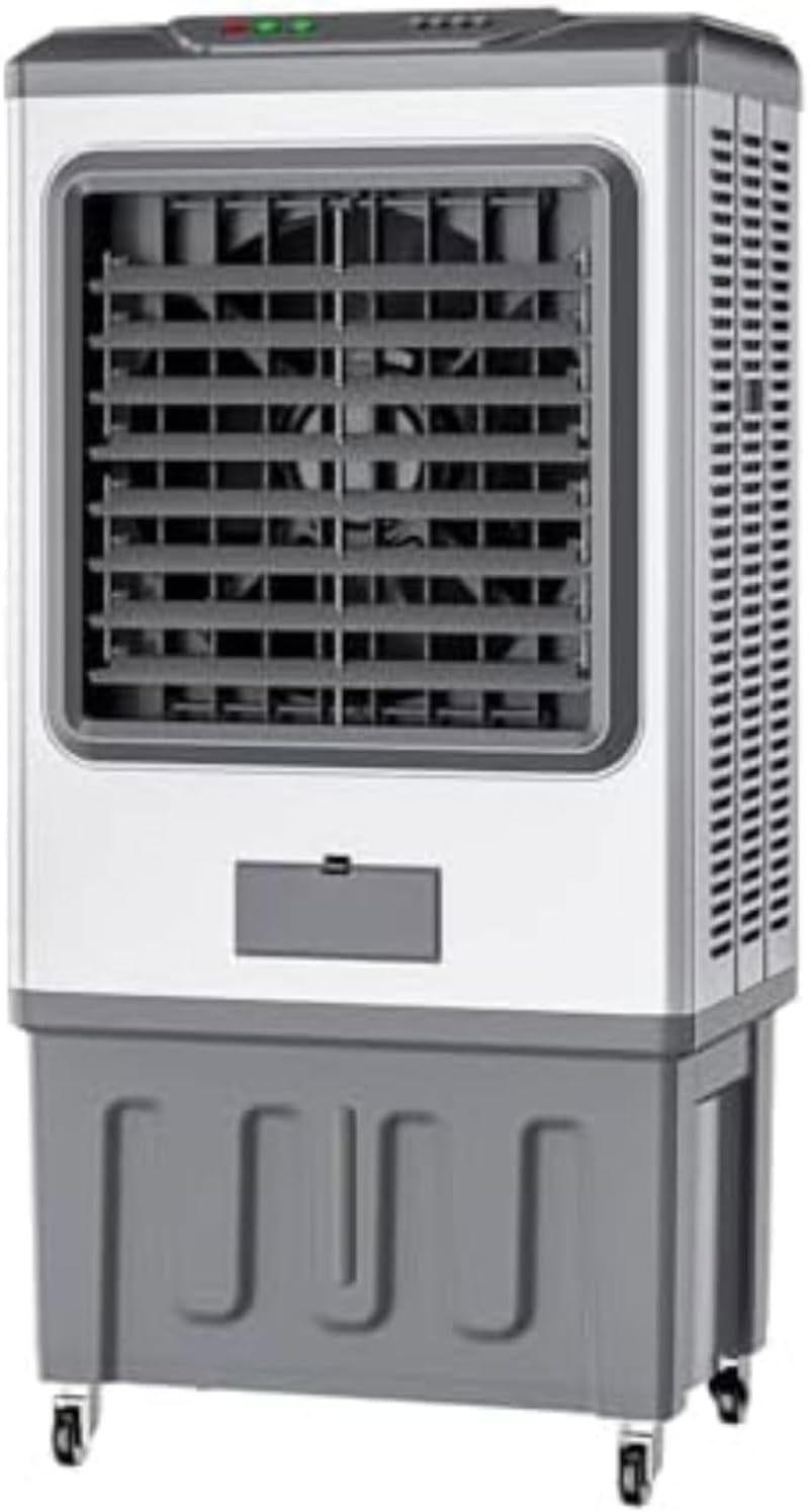 GENERIC Climatiseur Portable De Refroidisseur D'air évaporatif Avec 3 Vitesses 90°Oscillation 2 Ice Packs 100L Refroidisseur De Réservoir D'eau Portable Climatiseur Énergie-Sauvé Échange Ventilateur De Refroi