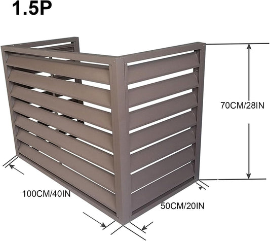 GENERIC Housse Marron Pour Climatiseur – Clôture En Alliage D'aluminium Pour Une Utilisation En Intérieur Et En Extérieur – Protection Contre La Pluie – Élégante Et Fonctionnelle – Résistante Aux Intempéries.