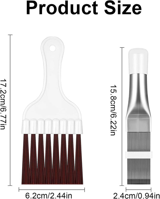 Brosse De Nettoyage De Climatiseu, 2 Pièces De Climatisation Condensateur Aileron Peigne, Peigne à Lamelles En Acier Palme De Nettoyage Brosse évaporateur Refroidisseur Outil De Réparation