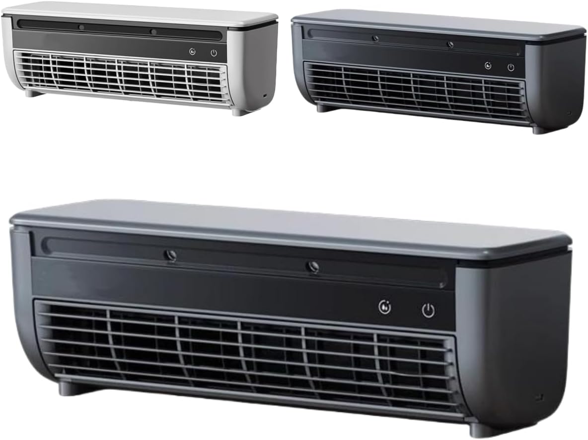 Pas De Ventilateur AC Mural De Forage, Refroidissement Rapide 10s, Support De Charge Sans Fil, Mini Refroidisseur D'air Portable Pour La Chambre De Cuisine, Unité De Semi-conducteur à 3 Vitesses Gris