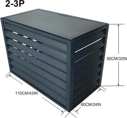 GENERIC Mini Housse De Climatiseur En Aluminium Résistant Aux Intempéries – Élégant Bouclier Ionique Et Cache De Clôture Pour Une Utilisation En Intérieur/extérieur