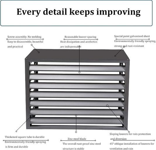 GENERIC Bâche De Protection Robuste Et Imperméable Pour Climatiseur De Fenêtre - Protection Contre La Poussière Et La Poussière - En Aluminium