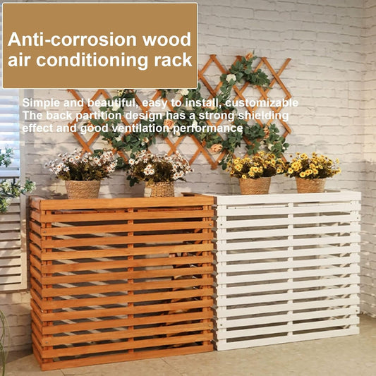 Housse De Protection En Bois Pour Climatiseur – Clôture De Protection Extérieure Pour Unités De Climatisation Et Pompes à Chaleur – Solution élégante Pour Jardin – Design En Bois Résistant Aux