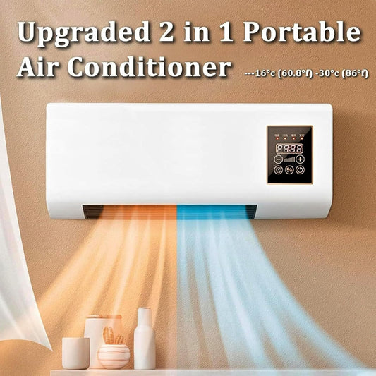 Climafy Climatisation Portable Ventilateur Split Chauffage Refroidissement 30 Sec Installation Sans Foret Télécommande Compact Home Office Efficacité Énergétiques Moderne Conception De Lumière