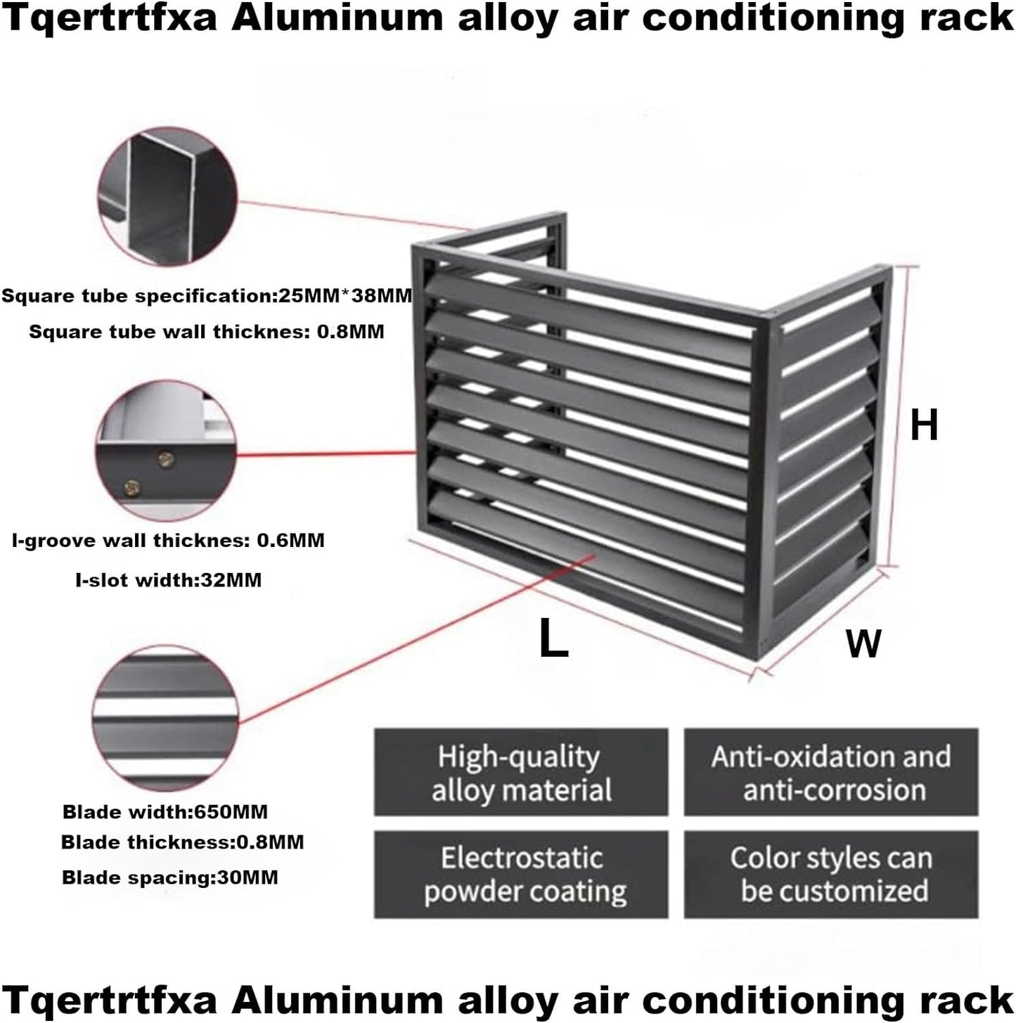 Housse En Aluminium Pour Unité De Climatisation Extérieure – Protection Résistante Aux Intempéries Pour L'installation De Pompe à Chaleur – Bouclier De Clôture Pour Climatiseurs – Protection