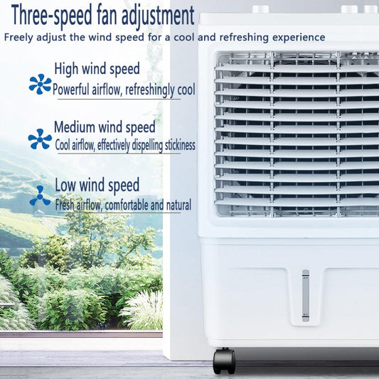 Rafraichisseur D'Air Mobile 40L Climatiseur Mobile Portable Humidificateur Ventilateur 3 Vitesses Mode Nuit Silencieux Minuterie 12H Ventilateur Refroidisseur D'Air Avec Télécommande Pour Chambres