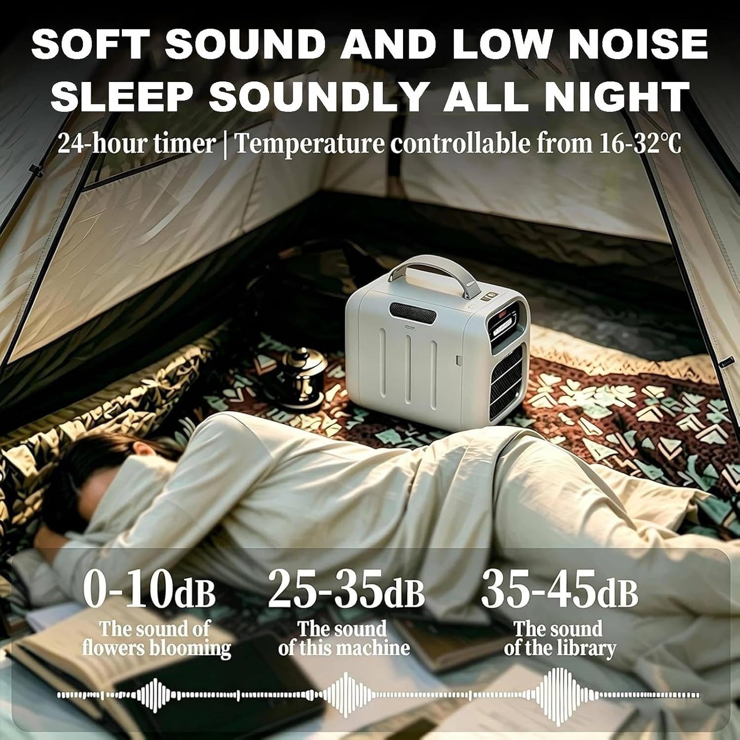 Climatiseur Portable Tente 5000 BTU, Unité De Climatisation Portable Basse Consommation Pour Une Utilisation Intérieure Et Extérieure, Solution De Refroidissement Rapide Pour Camping AC220V