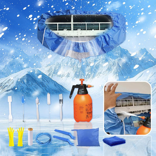 Kit Nettoyage Climatiseur Mural,Kit Nettoyage Climatisation Split,Nettoyage Climatisation Split,Bâche Nettoyage Clim(15 Pièces, Bleu Roi, Taille Moyenne : 68-98 Cm/27,55-39,37 Pouces)