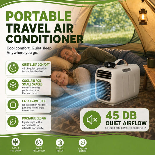 Climatiseur Mobile,Climatiseur Portable,Puissance De Refroidissement De 4700 Btu Et 450 W,Unité De Climatisation De Camping Avec Télécommande Et 3 Vitesses De Ventilation Cooling