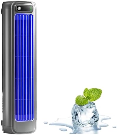  Refroidisseur D'air Portable, Ventilateur Sans Lame à 3 Vitesses, Ultra-Calme, économe En énergie, Conception De Cact Pour La Chambre à Coucher Et L'utilisation De Bureau, Bleu