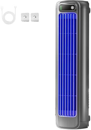  Portable USB Rechargeable Fan 2000mAh Batterie 3 Vitesses Unité De Refroidissement Silencieuse Sous 25dB Mur Monté Ou Tabletop Climatiseur Pour Chambre Bureau Maison Espace Profond Gris