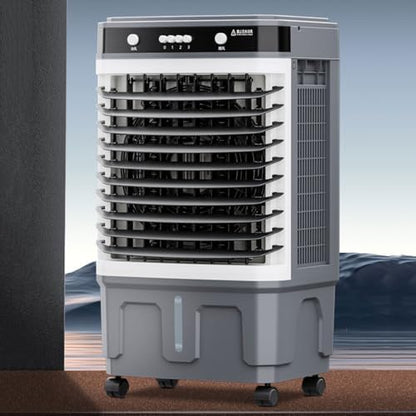 GENERIC Refroidisseur D'air évaporatif Portable Avec Double Réservoir, Télécommande, 12H Minuterie, 3 Vitesses, Large Oscillation, Chambre à Glace, Fonctionnement Silencieux Pour La Chambre à Coucher, Bureau,