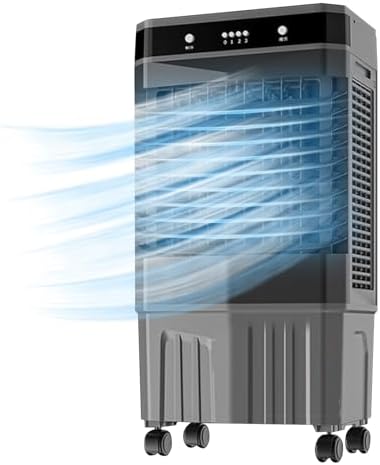 GENERIC Refroidisseur évaporatif Portable 3 En 1, Ventilateur CFM 3500 Avec Mode Humidificateur, Réservoir D'eau 10.5Gal Et Packs De Glace Pour L'utilisation De Bureau à Domicile, Solution De Refroidissement