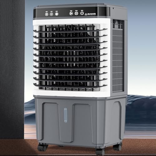 GENERIC Refroidisseur évaporatif Portable Avec 4 Batteries à Glace, 3 Vitesses Et Télécommande, Fonctionnement Silencieux, Pivot De 120°, Idéal Pour La Maison Et Le Bureau
