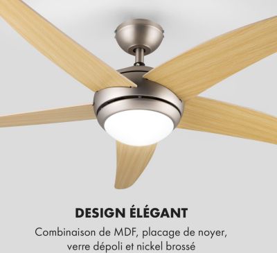  Ventilateur KLARSTEIN Bolero - 2 En 1 - 55W - Erable