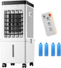  Rafraîchisseur D'air Mobile 15L, Climatiseur Mobile Télécommande 3 Vitesses Ventilateur Ioniseur Humidificateur Purificateur D'air, Minuterie 7.5H, Oscillation 90º, 4 Refroidisseurs Inclus.