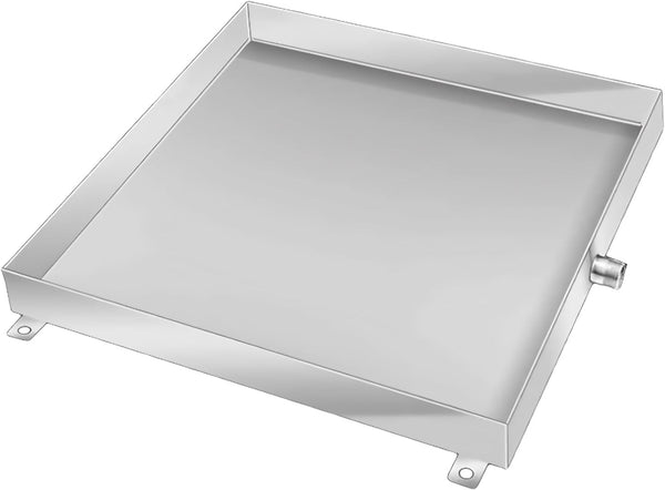  Bac Condensat Clim En Acier Inoxydable, 50 × 50 Cm, 60 X 60 Cm, Kit De Drainage De Climatiseur De Fenêtre, Bac De Récupération Du Climatiseur Avec Drain(500 X 500 Mm/20'' X 20'')