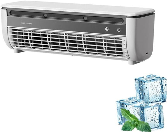  Refroidisseur D'air Portable (avec Brouillard De Glace Et Fonctions De Charge Sans Fil), Refroidissement Silencieux Turbo Pour Bureau De Chambre, Refroidisseur Compact Sans Conduit, économie D'énergie