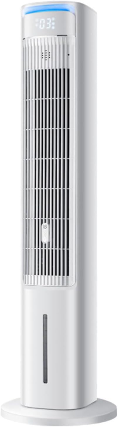 GENERIC Ventilateur De Tour Portable, Refroidisseur D'air à 3 Vitesses Avec Réservoir De 4L, Oscillation à 80 °, Packs De Minuterie Et De Glace 12H, Contrôle Tactile Pour Le Bureau De Chambre, Refroidissement
