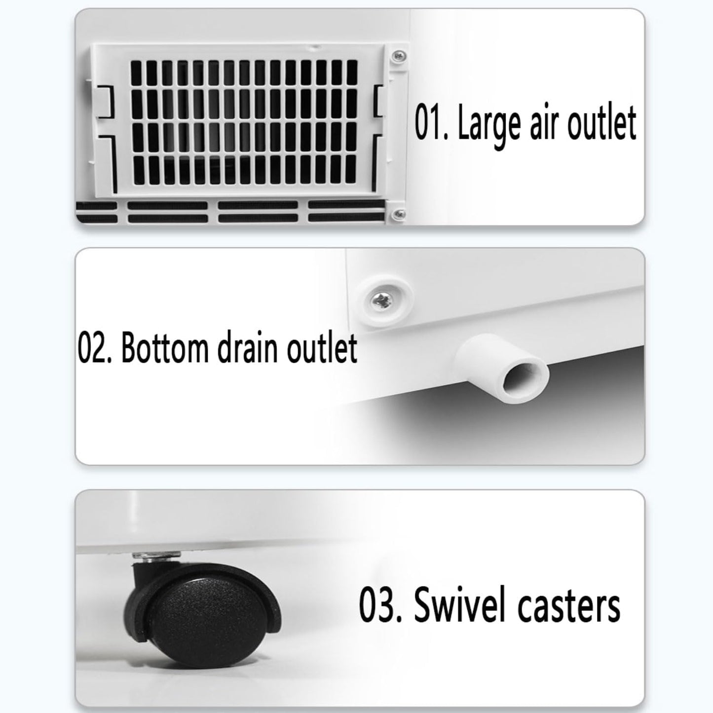 GENERIC Climatiseur Portable, Climatisation Intelligente Silencieuse Avec Mode Veille/déshumidification Froide, Télécommande, Minuterie, Oscillation à 120°, Chambre à Coucher, Bureau