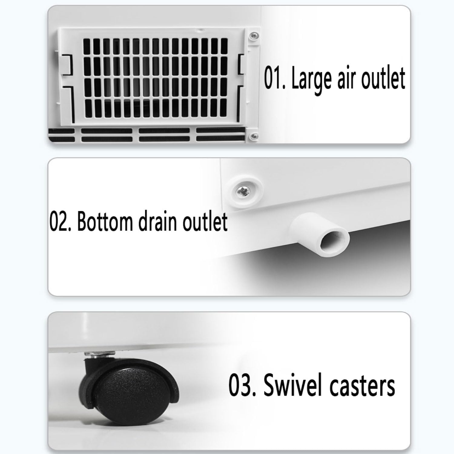 GENERIC Climatiseur Portable, Climatisation Intelligente Silencieuse Avec Mode Veille/déshumidification Froide, Télécommande, Minuterie, Oscillation à 120°, Chambre à Coucher, Bureau
