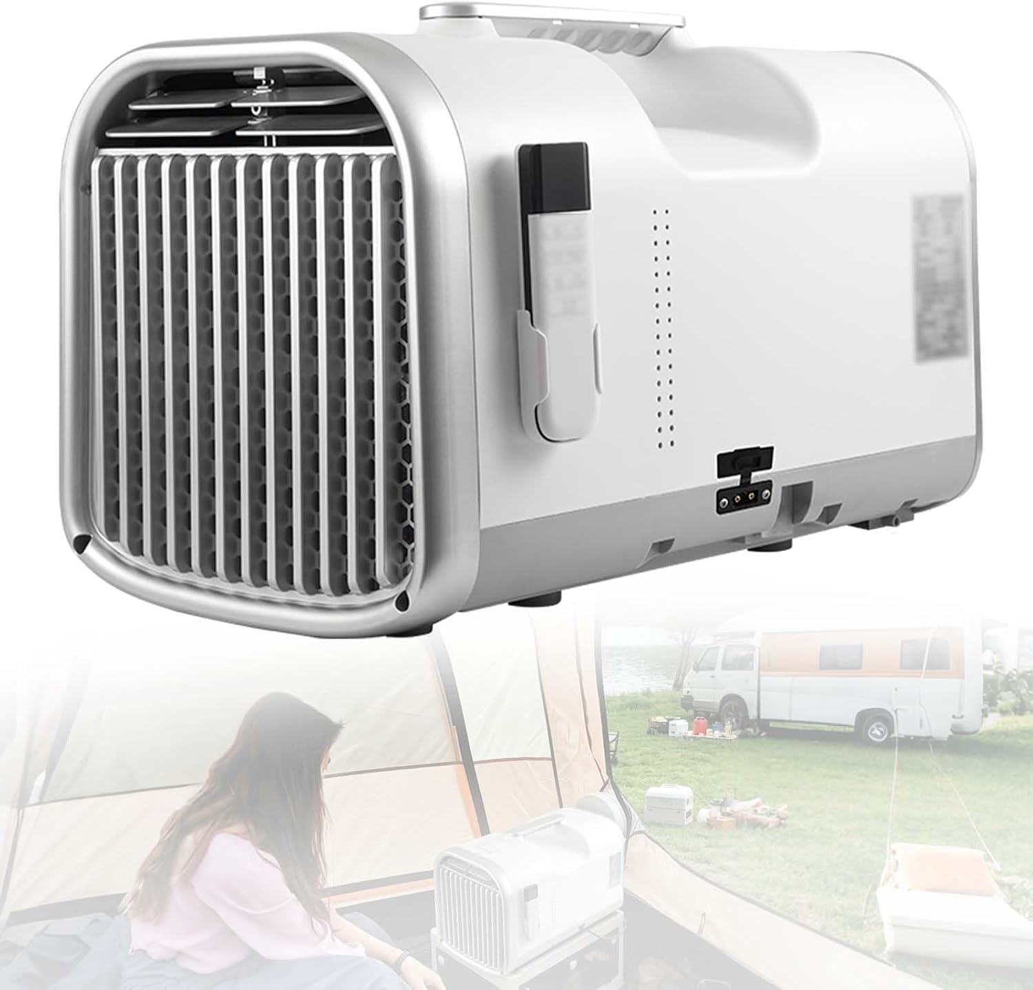  Refroidisseur D'évaporation Portable 4500 BTU, Unité De Climatisation Ultra Silencieuse Avec Télécommande, Auto-évaporation, Déshumidificateur Et Ventilateur Pour La Tente De Camionnette De VR, Climat