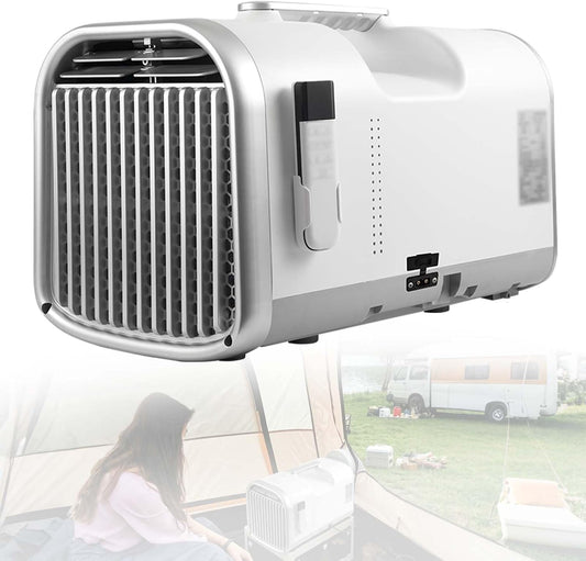  Refroidisseur D'évaporation Portable 4500 BTU, Unité De Climatisation Ultra Silencieuse Avec Télécommande, Auto-évaporation, Déshumidificateur Et Ventilateur Pour La Tente De Camionnette De VR, Climat