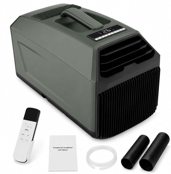  Climatiseur Portable 4 En 1,5100Btu (1500W) Refroidissement Rapide, Faible Consommation D'énergie,Minuterie 24H,16 °c à 32 °c,10 M², Pour Camping Caravanes Tentes Petites Pièces 220VAC