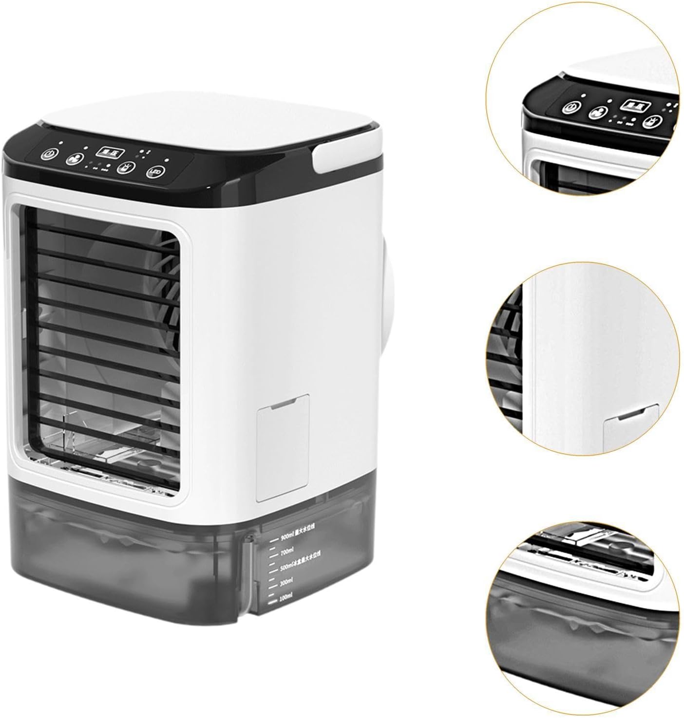  Climatiseur Portable, Ventilateur Climatisation à 3 Réglables, Petit Ventilateur Refroidissement Pour Chambre, Dortoir Ou Bureau, Sans Brume