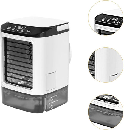  Climatiseur Portable, Ventilateur Climatisation à 3 Réglables, Petit Ventilateur Refroidissement Pour Chambre, Dortoir Ou Bureau, Sans Brume