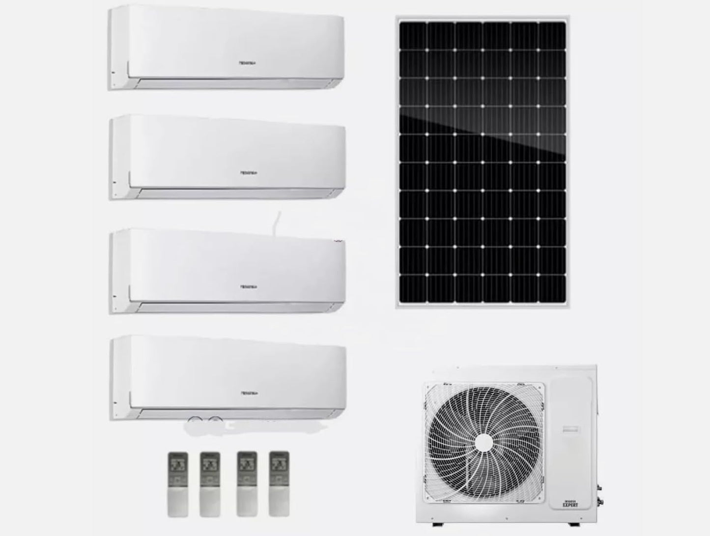 GENERIC Onduleur Solaire 42000BTU Multi 24k Zones Split Climatiseur Et Chauffage – 2 Zones