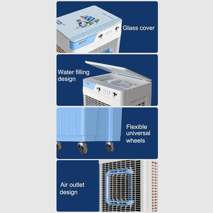 GENERIC Refroidisseur D'air évaporatif Portable, Ventilateur De Refroidissement De Marais De Réservoir De 30L, Sortie Oscillante 150 °, 3 Vitesses Pour L'atelier Garage Utilisation Extérieure Intérieure