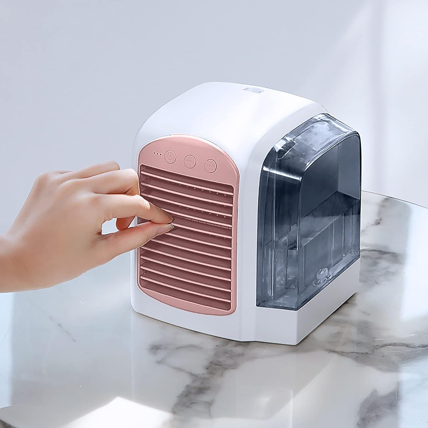  DieffematicKTY Climatiseur Mobile Portable Air Cooler Mini Desktop Air Conditioner Mini Water Cooled Fan Humidifier Purifier Multifunctional