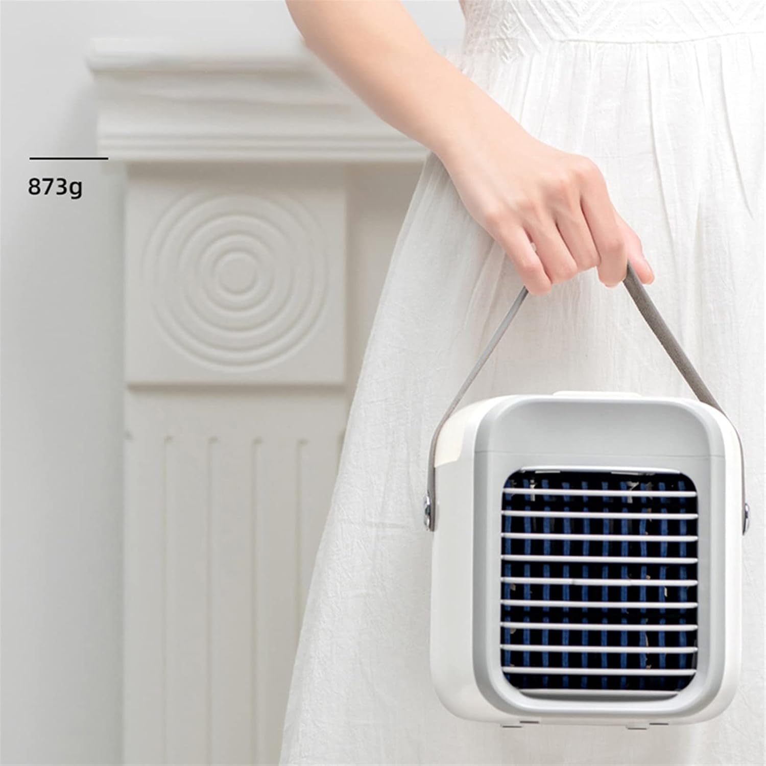  DieffematicKTY Climatiseur Mobile Air Conditioning Small Table Top Air Cooler Charging Table Top Cooling Humidification Night Light Air Conditioning (Color : Blue)