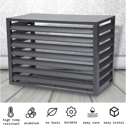 GENERIC Écran De Clôture Pour Climatiseur Extérieur - Volets En Alliage D'aluminium Et Support De Fleurs - Couvercle En Métal Anti-corrosion Pour Unité Extérieure - Support élégant Pour Plantes - Marron A