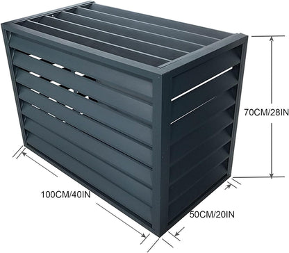  Housse De Protection En Aluminium Pour Climatiseur – Protection De Pompe à Chaleur Extérieure, Bouclier Résistant Aux Intempéries Pour Unités AC, Gris, Idéale Pour Une Utilisation En Intérieur Et En