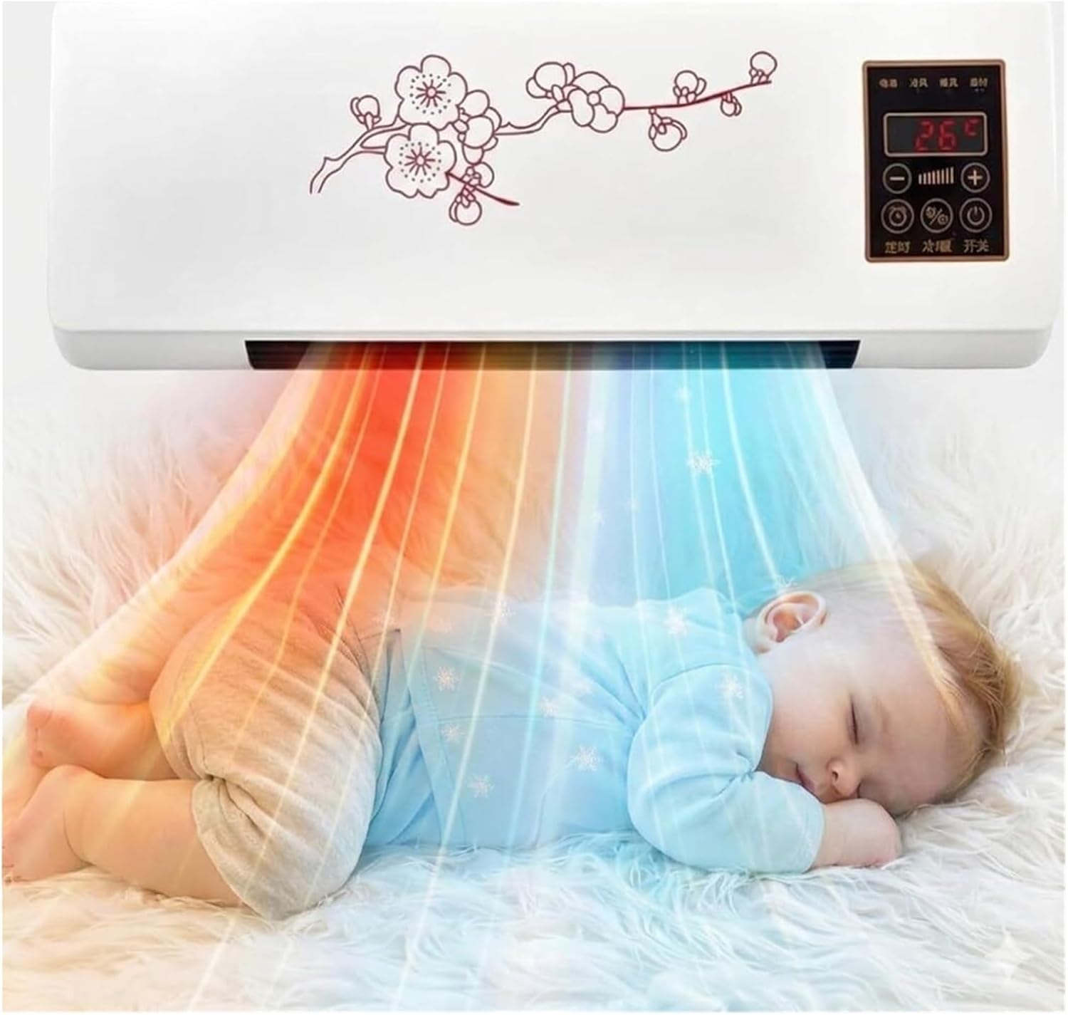  2026, Refroidissement De Chauffage Portable, Machine Murale Silencieuse Avec Télécommande, Conception Compacte Pour Bureau De Chambre à Coucher, énergie Efficace Brown