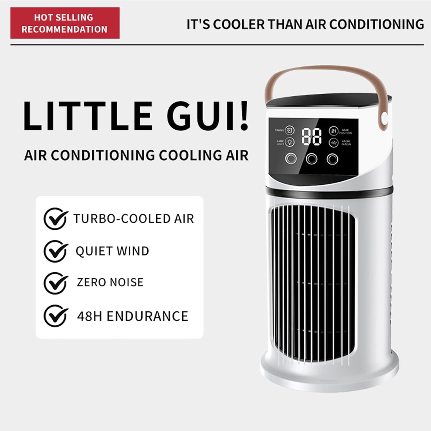  Climatiseur Mobile - 4en1 Avec Déshumidificateur, Ventilateur Et Mode Nuit - Silencieux, Minuterie 8H Unité De Refroidissement Silencieuse Bureau Pour Chambre Voiture Tente Camping Dortoir
