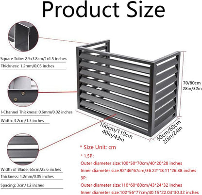 GENERIC Housse De Protection En Aluminium Pour Climatiseur à 3 Panneaux, Protection De L'unité De Climatisation Extérieure, Réduction Du Bruit, Résistant Aux Intempéries, 110 X 80 X 60 Cm, Marron