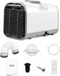  Climatiseur Mobile Tente 4000 BTU, Sans Fenêtre Clim Portable Camping RV Camion Fourgon Voiture Garage Mini Climatiseur Silencieux 4-en-1 Basse Consommation 420W