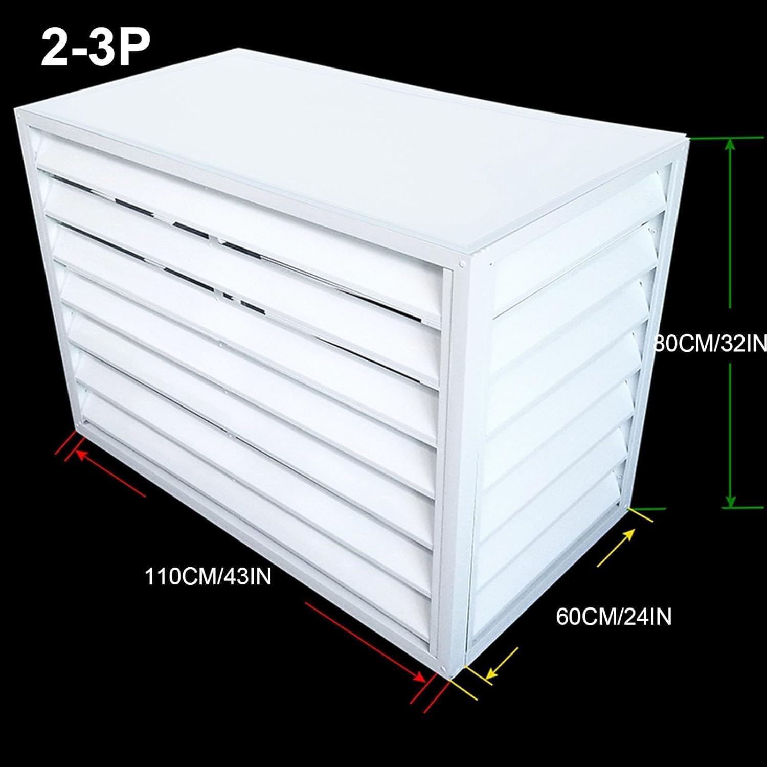  Housse D'unité De Climatisation Extérieure En Aluminium Et Protection De Pompe à Chaleur, Housse De Climatiseur Divisée Pour Réduction Du Bruit Et Support De Plantes, Bouclier Résistant Aux