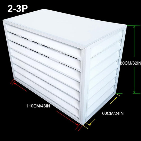  Housse D'unité De Climatisation Extérieure En Aluminium Et Protection De Pompe à Chaleur, Housse De Climatiseur Divisée Pour Réduction Du Bruit Et Support De Plantes, Bouclier Résistant Aux