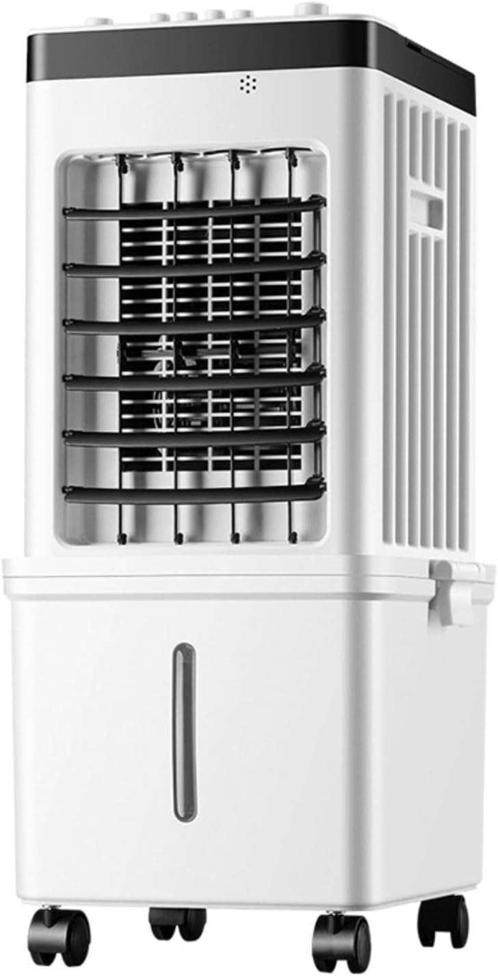GENERIC Ventilateur Mobile De Climatisation 75W, Entrée D'air à 3 Côtés, Refroidisseur D'air évaporatif à 3 Modes, Réservoir D'eau De 15 Litres De 5 Heures, Oscillation à 90°, Télécommande Sans Lame, 4 Fentes