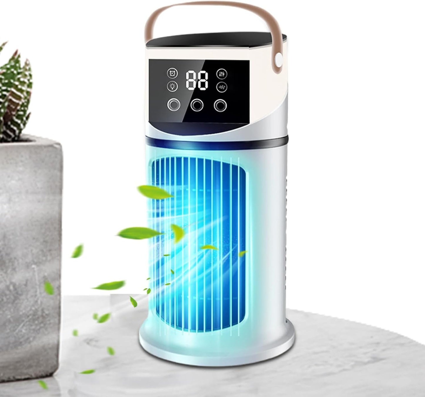  Ventilateur Climatiseur De Bureau - Climatiseur Mobile Pour Intérieur - Appareil De Brumisation Purifiante 9 Vitesses Réglable Avec Éclairage Pour Dortoir, Salon Et Chambre à Coucher