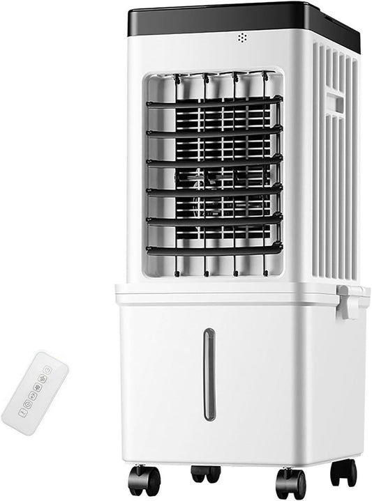  Rafraîchisseur D'Air Évaporatif Pour Maison & Bureau, Climatiseur Mobile Sans Évacuation 15L Grand Réservoir Avec Télécommande, 3 Modes & 3 Vitesses, Oscillation 120°