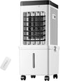  Rafraîchisseur D'Air Évaporatif Pour Maison & Bureau, Climatiseur Mobile Sans Évacuation 15L Grand Réservoir Avec Télécommande, 3 Modes & 3 Vitesses, Oscillation 120°