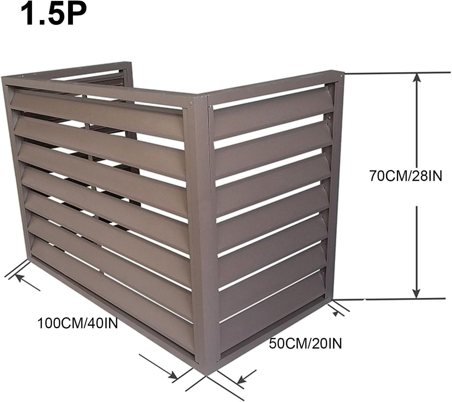 GENERIC Housse Marron Pour Climatiseur – Clôture En Alliage D'aluminium Pour Unités De Fenêtre, Protection Contre La Pluie, Utilisation Intérieure Et Extérieure, Cachette élégante Pour Unités De Climatisation