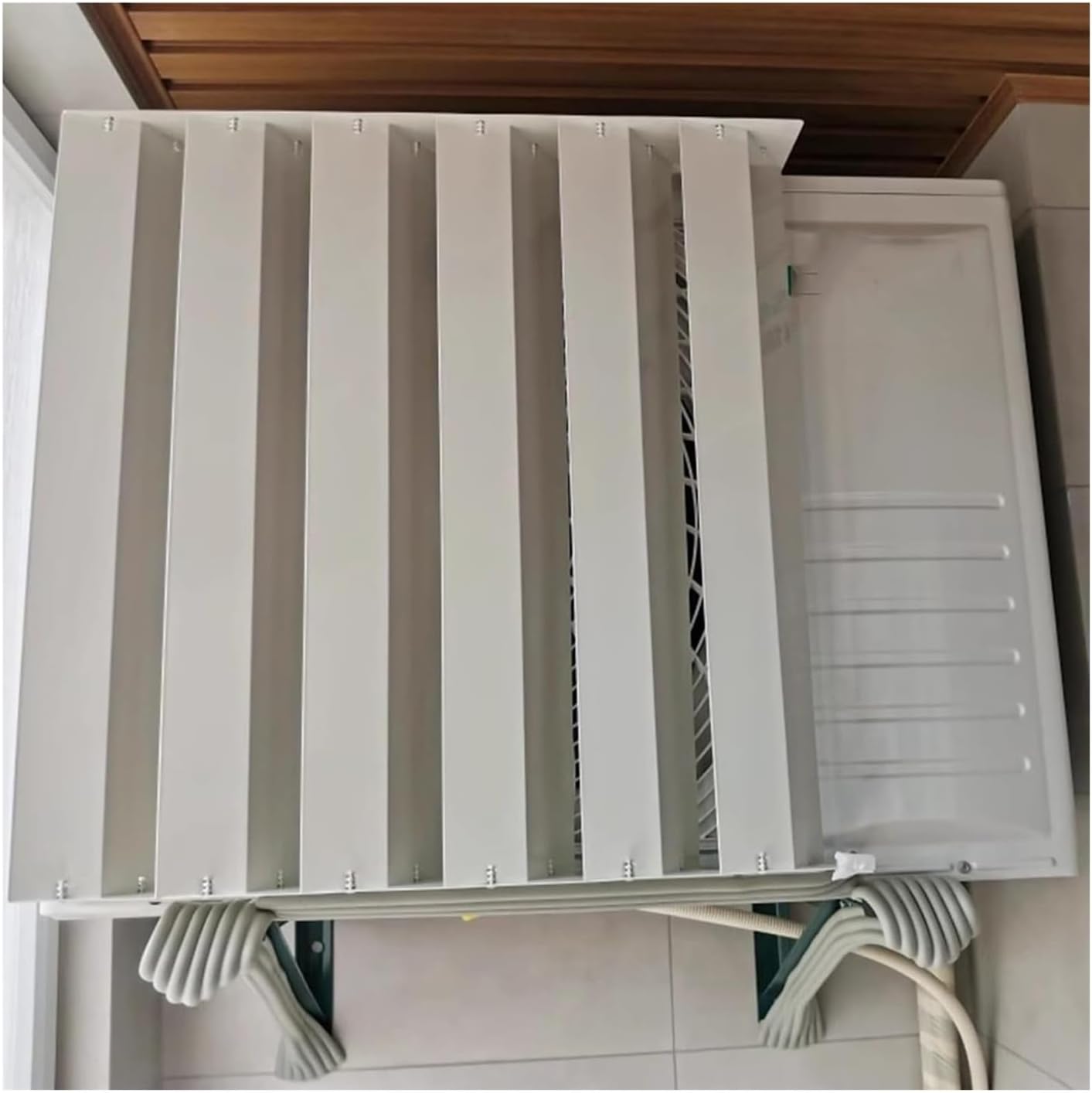 GENERIC Housse De Protection Pour Climatiseur Extérieur - Pour Pompe à Chaleur - Écran De Persienne D'aération (65 X 65 Cm) - Protection Résistante Aux Intempéries Pour L'efficacité énergétique Et La
